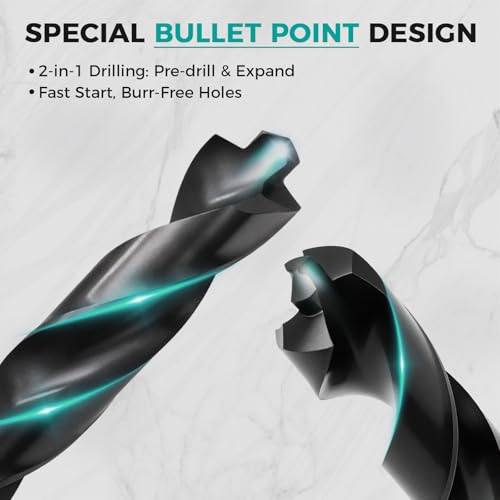 3Pcs 7/32" M35 Cobalt Pro Drill Bit Set, TiAlN with Bullet Point Tip - size: 7/32"(3 Piece)