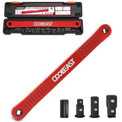 3/8" Offset Extension Wrench Impact Ready Socket Wrench Extender Tool（Red） - color: Red, size: 13.4 inch