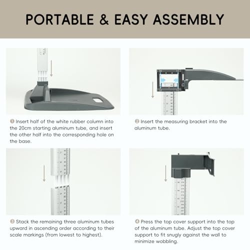Height Measurement Portable Stadiometer Height Rod 8-85 inch