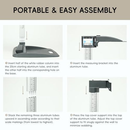 Height Measurement Portable Stadiometer Height Rod 8-85 inch