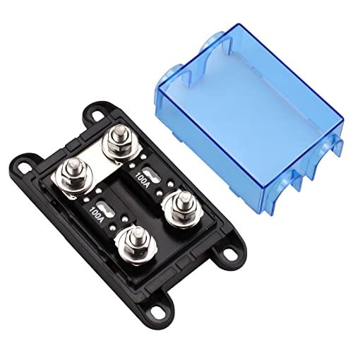 2 Way MEGA/AMG Fuse Holder with 2 Pack Bolt Down Fuse 100A for Automobile Repair, GPS Positioning - size: 2 way