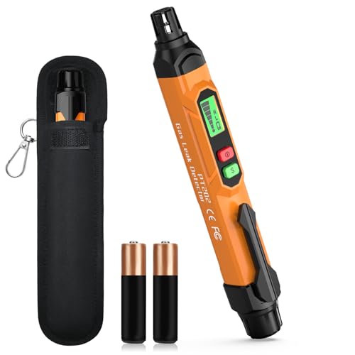 Gas Leak Detector, PT202 Portable Natural Gas Leak Alarm Locate Gas Leaks of Combustible Gases Like Methane, LPG, LNG, Fuel for Home(Includes Battery x2 & Carrying Pouch) (Orange) - color: Orange