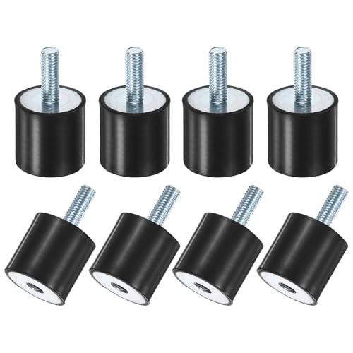 M METERXITY 8-Pack Rubber Mounts D30mmxH30mm Male/Female Vibration Isolators Cylindrical Shock Absorber W M8 x 23mm Studs for Air Compressor/Car/Pump/Boat/Garage Motor/Bobbins Rubber Isolators - size: M8 x 23mm, 30mm x 30mm