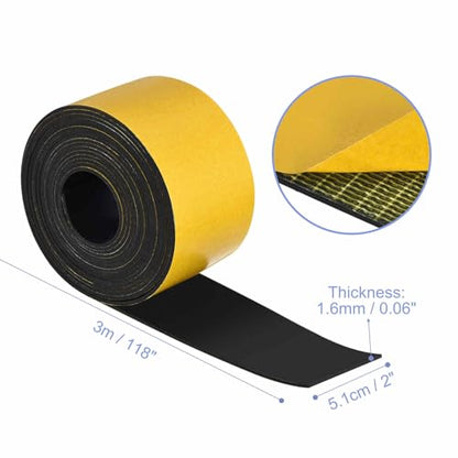 MECCANIXITY Adhesive Neoprene Rubber Strips Sheet 2"x118"x 0.06"(W L THK) - color: Yellow, size: 2" x 118" x 0.06"