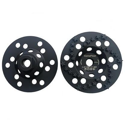 Diamond Grinding Cup Wheel for Concrete & Masonry, 30 Aggressive Star Segments, 4.5 Inch 5/8"-11 Thread, 30 Grit - style: 4.5"