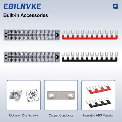 Terminal Block 35A 600V 12 Position Dual Row Screw Terminal Strip - size: 2PCS 35A 12P