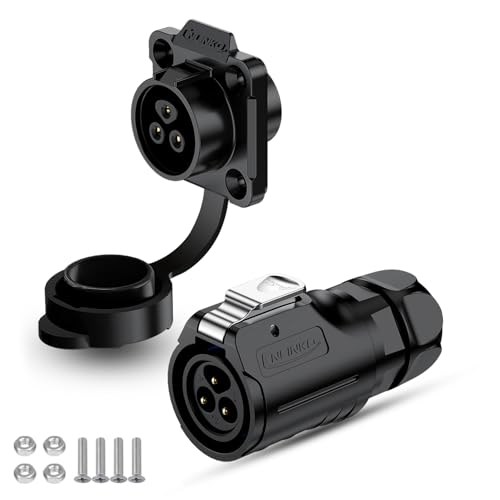 CNLINKO LP-16 IP68 Industrial Waterproof Connector Quick Plug Circular Connector PBT Plastic Shell Aviation Connector M16 2-9 Pin Flange Socket (3 Pin) - size: 3 Pin, style: 4-Hole Set/Plug without Cable