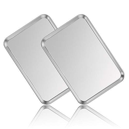 Stainless Steel Baking Sheet Pan Set of 2, Cookie Sheets 17.3x12.3x1 Inch - size: 17.3 inch