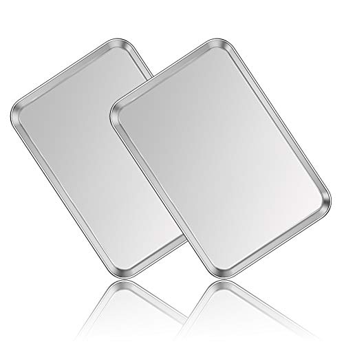 Stainless Steel Baking Sheet Pan Set of 2, Cookie Sheets 17.3x12.3x1 Inch - size: 17.3 inch