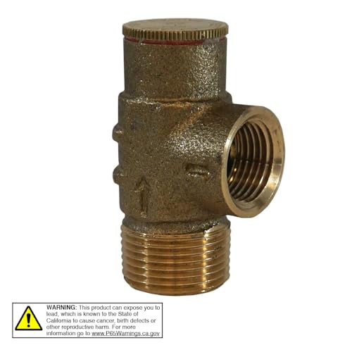 Merrill MFG PRVNL75100 3/4" Lead-Free Brass Pressure Relief Valve, 100 PSI Cold Water Safety Valve for Well Tank, Pump & Plumbing Systems, 3/4" NPT No-Lead Water System Protection Valve