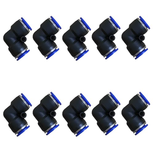 10mm Od Air Line Elbow Union, Push To Connect Air Fittings, Push Elbow Push Air Fitting (10 Pack) - size: 0.394", style: Elbows Union