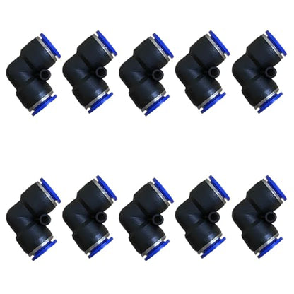 10mm Od Air Line Elbow Union, Push To Connect Air Fittings, Push Elbow Push Air Fitting (10 Pack) - size: 0.394", style: Elbows Union