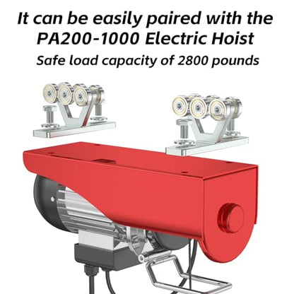 SKTREX 6 Wheel Hoist Trolley with Rollers - Strut Trolley Assembly for Electric Hoist - Fits 1-5/8" Wide and Taller Strut Channel - High Strength and Silent Operation - color: 6 Wheel Trolley Pack of 2