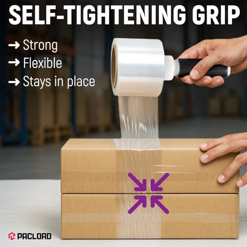 3" x 1000' Industrial Strength Stretch Wrap, Ready to Use Pack of 1 Mini Roll, Clear Plastic Film, 80 Gauge Thick, 500% Elongation – Heavy-Duty Shrink Wrap for Moving, Packing - color: 3" Wide, size: Pack of 1