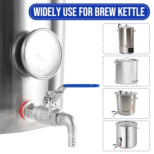 Full Port Ball Valve Kit, Stainless Steel Spigot Weldlss Bulkhead Fitting