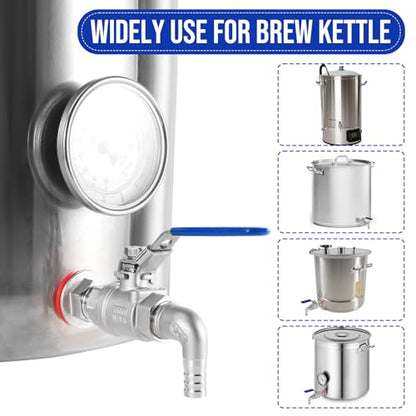 Full Port Ball Valve Kit, Stainless Steel Spigot Weldlss Bulkhead Fitting
