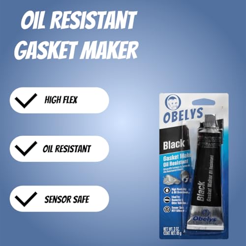 Black Oil Resistant Gasket Maker RTV Silicone - 2-Pack Bundle - Maximum Fluid Resistance & Leak-Proof Seals - High-Temperature, High-Flexibility, Sensor-Safe Gasket Sealant - 3oz Squeeze Tube