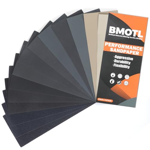 Wet Dry Sandpaper Sheets 9x3.6, 120-5000 Assorted Grit, 42Pcs