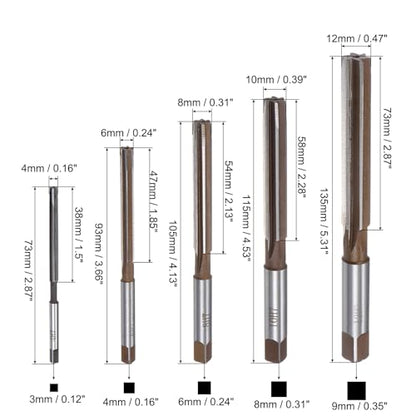 uxcell 5pcs Hand Reamers Set 4mm 6mm 8mm 10mm 12mm H7 Metric Alloy Steel