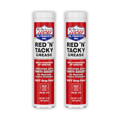 Lucas Red N Tacky | Red Grease | Heavy Duty Multi-Purpose | 2 Pack