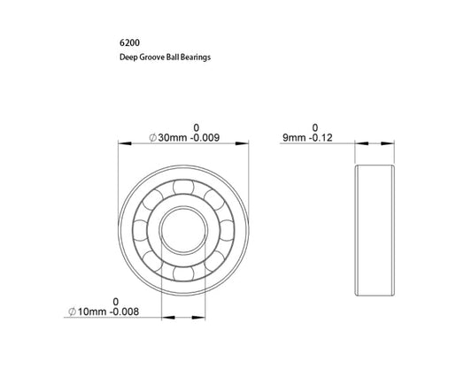 6200-2RS Bearing 10 Pack Double Sealed Deep Groove Ball Bearings,10x30x9mm,Pre-Lubricated for High RPM (RS, 6200) - size: 6200, style: RS