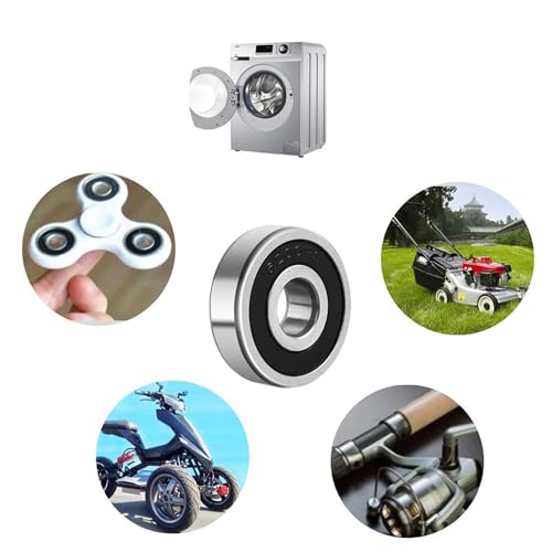 TOP-VIGOR 10Pcs R2-2RS Deep Groove Ball Bearings, Z2 1/8 Inch x 3/8 Inch x 5/32 Inch Double Sealed Industrial Bearings, Chrome Steel Skateboard Bearings for Electrical Instrument Equipment - size: R2-2RS, 1/8″x3/8″x5/32″