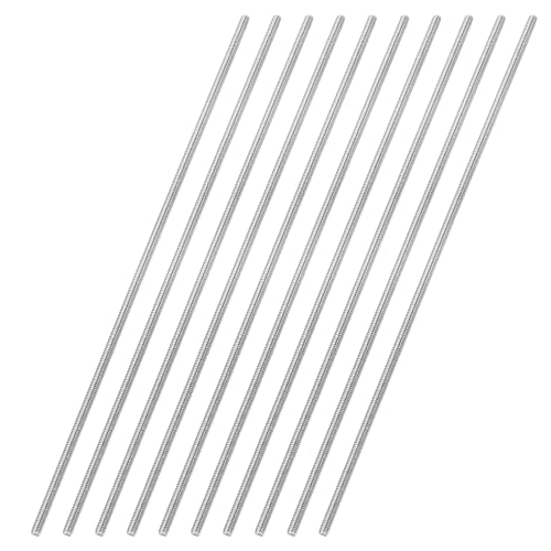 uxcell 10Pcs Fully Threaded Rod M2 x 0.4mm Pitch 130mm/5 Inch Threaded - size: M2x0.4mmx130mm