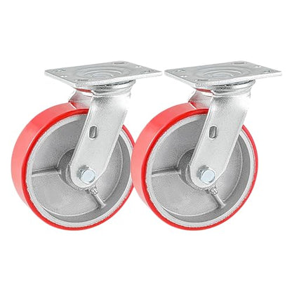 3"x2" Industrial Casters- Heavy Duty Casters,Polyurethane on Aluminum Casters Set of 4 - Loading Capacity up to 2800LB.Use for workbenches, Machines,Equipment (3inch Swivel and Rigid)