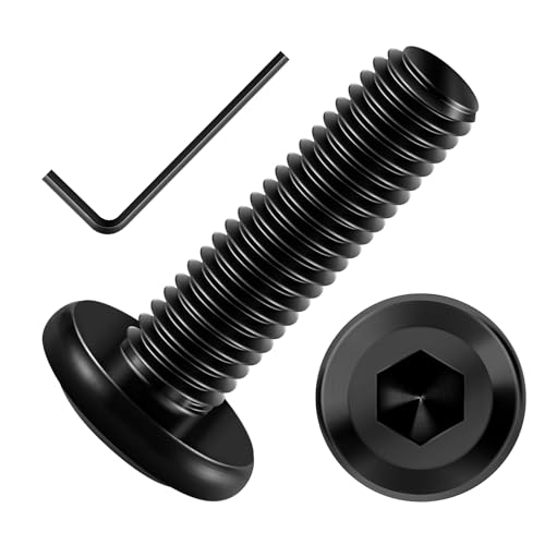 Mywish M6 x 25mm 20Pcs Flat Head Hex Socket Cap Screws Bolts, 304 Stainless Steel Furniture Bolts Full Thread, Black Oxide & Hex Spanner - color: Black-M6, size: 25mm