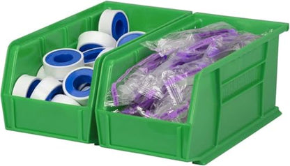 Akro-Mils 30230 AkroBins Plastic Hanging Stackable Storage Organizer Bin, 11-Inch x 5-Inch x 5-Inch, Green, 12-Pack - color: Green