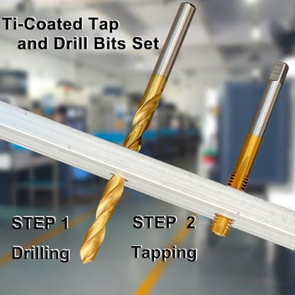 1/16"-27 Ti-Coated NPT Tap and D Drill Bit Set - size: NPT 1/16"-27 Tap & D Drill