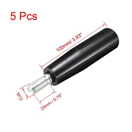 uxcell 5Pcs Revolving Handwheel Machine Handle M12 Male Threaded Stem for Milling Machinery - size: M12
