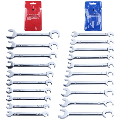 Mini Double Open End Wrench Metric Angle Wrench Set SAE Wrench Set - style: Metric&SAE
