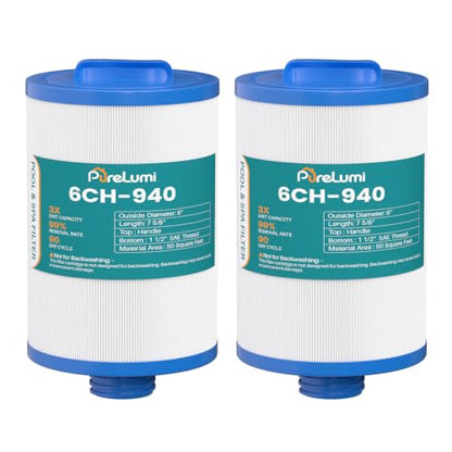 6CH-940 Spa Filter Replaces PWW50P3, FC-0359, 03FIL1400, 25252, 2-Pack