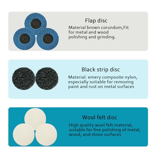58PCS 3 Inch Quick Change Sanding Disc Set,Surface Conditioning Disc for Die Grinder Surface Prep Strip Grind Polish Burr Finish Rust Paint Removal