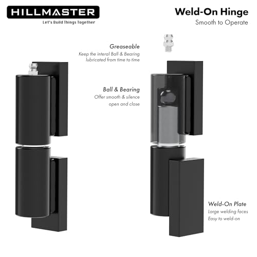 5 in Heavy Duty Barrel Gate Hinges,Steel Gate Door Hinges 450lbs Capacity for Swing Door, Trailer Ramp, Metal Driveway Gate Drive,Fence Gate, Weld On Install Barrel Hinges, 2 Pack - size: 5in