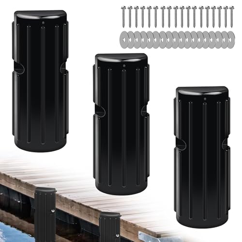 Dock Bumper Fender, Inflatable Protection - Heavy Duty Boat Dock Bumpers, Protect Docks & Ships from Damage Caused collisions - color: 3 Pack-Black