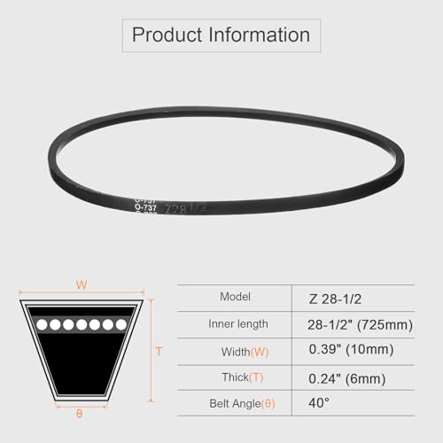 HARFINGTON Z-28-1/2 Z Type V-Belt 725mm/28-1/2 Inner Length x 0.39" Width x 0.24" Height, Z-Type Closed-Loop Rubber Transmission Belt - size: Z-28-1/2