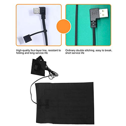 Temperature Adjustable Electric Heating Sheet - USB Heating Pad for Clothes Vest - Durable Composite Fiber - 45℃ to 65℃ Adjustable Temperature - Lightweight & Waterproof