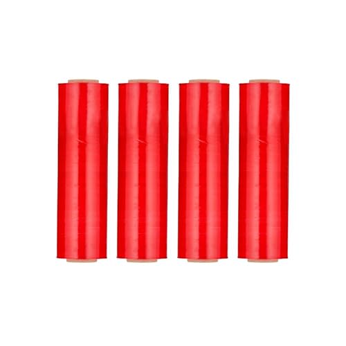 PSBM Dark Red Plastic Stretch Film/Wrap 18 Inch x 1500 Ft 63 GA 4 Rolls - color: Red, size: 18 Inch
