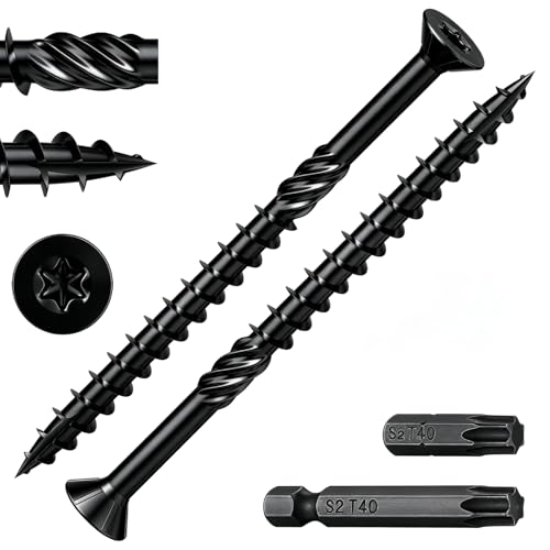 Wensilon 5/16 * 5" Black Deck Screws 31pcs 2lbs 8x125mm Lag Screws - color: Black, size: 5/16*5"