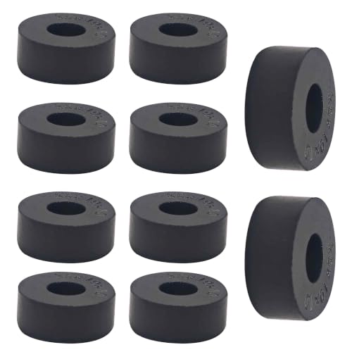 10Pcs Rubber Spacers 1 Inch OD x 3/8 Inch ID x 3/8 Inch Thickness Black Round Anti Vibration Bushing Washers Isolation Pads for Car Home Bolt Screw Machine Equipment - size: 1 Inch OD x 3/8 Inch ID