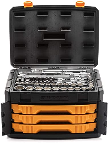GEARWRENCH 243 Pc 12Pt Mechanics Tool Set in 3 Drawer Storage Box | 80972