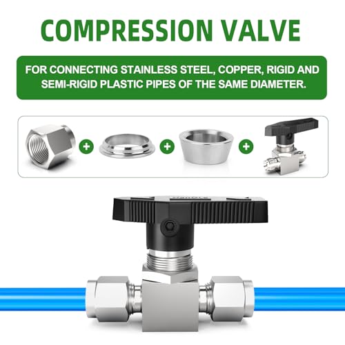 TAISHER 1PCS 316 Stainless Steel Compression Valve, 3/4" Tube OD x 3/4" Tube OD Straight Adapter - size: 3/4" OD