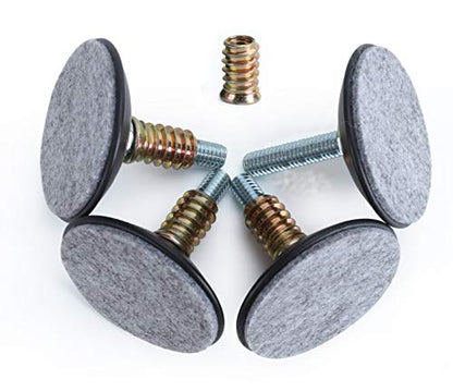 Adjustable Leveling Feet 3/8"-16 Thread with Felt Pads 4PK
