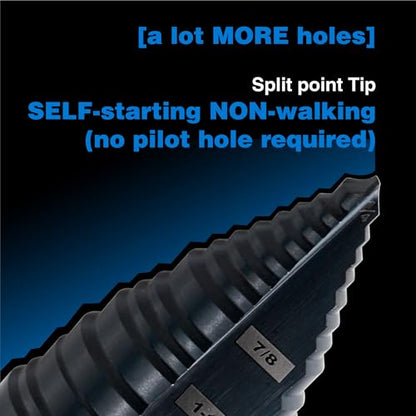 M2 HSS Step Drill Bit Kit, 7/8" & 1-3/8", Metal Wood Plastic - size: Set (7/8" & 1-3/8")