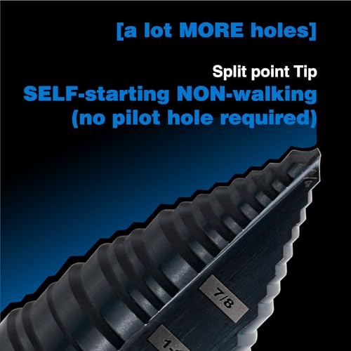 M2 HSS Step Drill Bit Kit, 7/8" & 1-3/8", Metal Wood Plastic - size: Set (7/8" & 1-3/8")