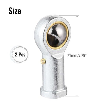 2Pcs PHSB8 Rod End Bearing 1/2 Inch Bore Pre-Lubricated 1/2-20 Female Thread Left Hand Heim Joint with Jam Nuts - size: 1/2, style: Left Hand