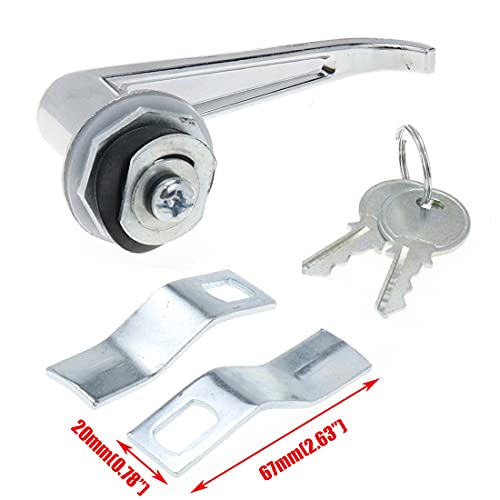 Quluxe 2 Pcs Chrome Zinc Alloy Handle Cabinet Locks Cam Lock