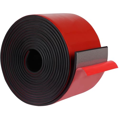 TORRAMI Neoprene Rubber Strips Adhesive Solid Sheets & Rolls for DIY Weather Stripping Gasket Seal with Adhesive Backing (2” Wide x 1/8" Thick x 10' Long) - size: 2" Wide X 10' Long, style: 1/8 (.125)" Thick